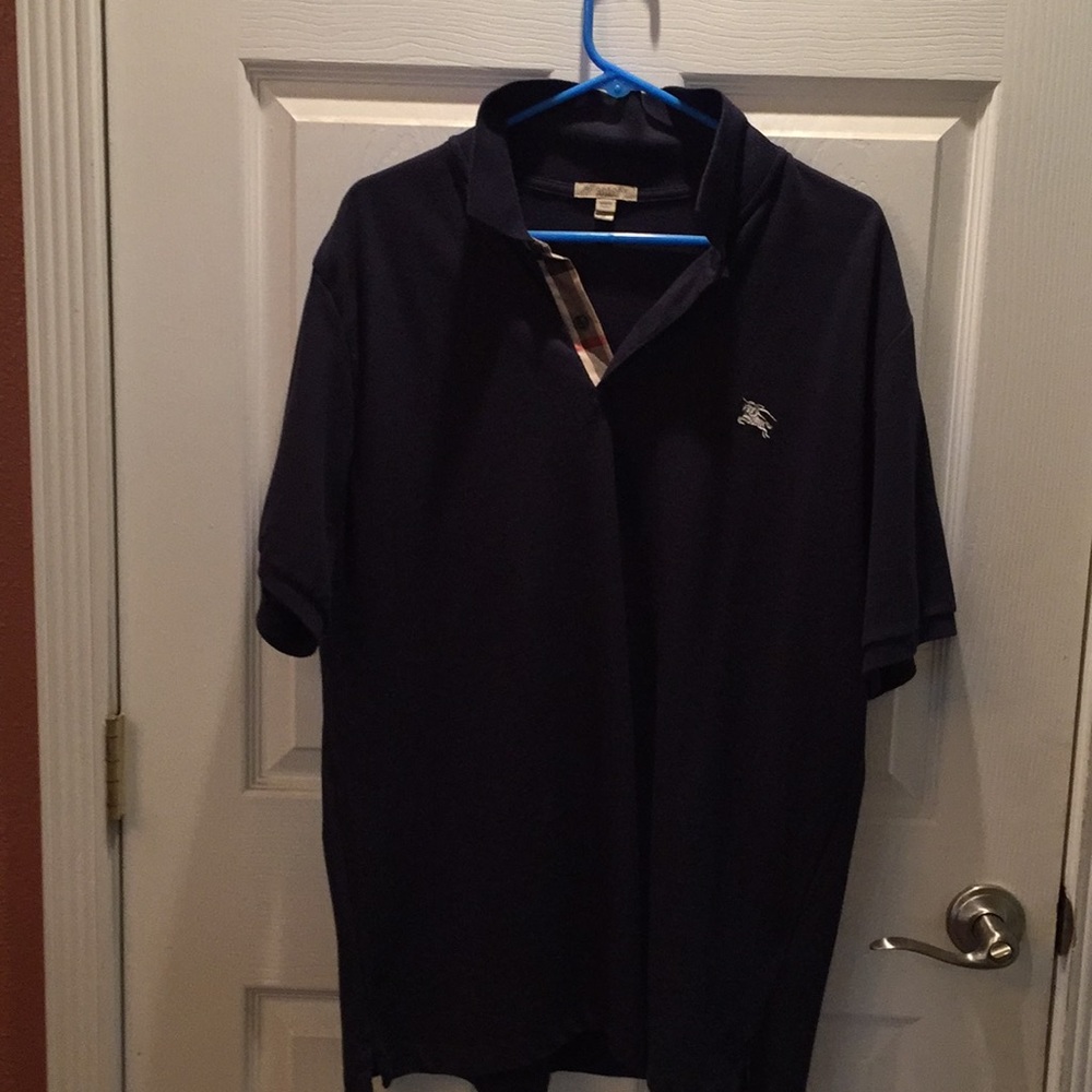 Burberry Navy Blue Polo Size M